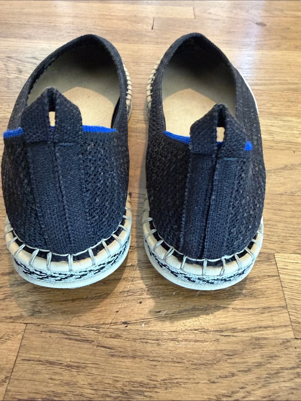 Rothy's Women's Boardwalk Espadrille Flats Black Knit Size 9